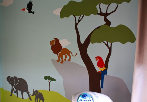 lion jungle mural