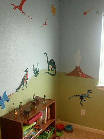 dinosaur wall stencils