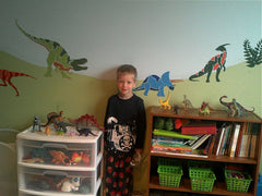 dinosaur boys room wall mural