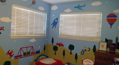 Car and Train Themed Kids Wall Mural