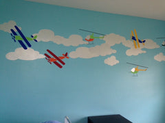 Airplane Themed Wall Mural