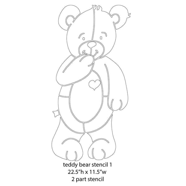 Teddy Bear Stencils for Painting Teddy Bear Wall Mural on Baby Nursery