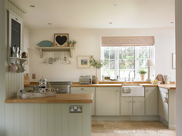 Farrow and Ball Shaded White painted kitchen