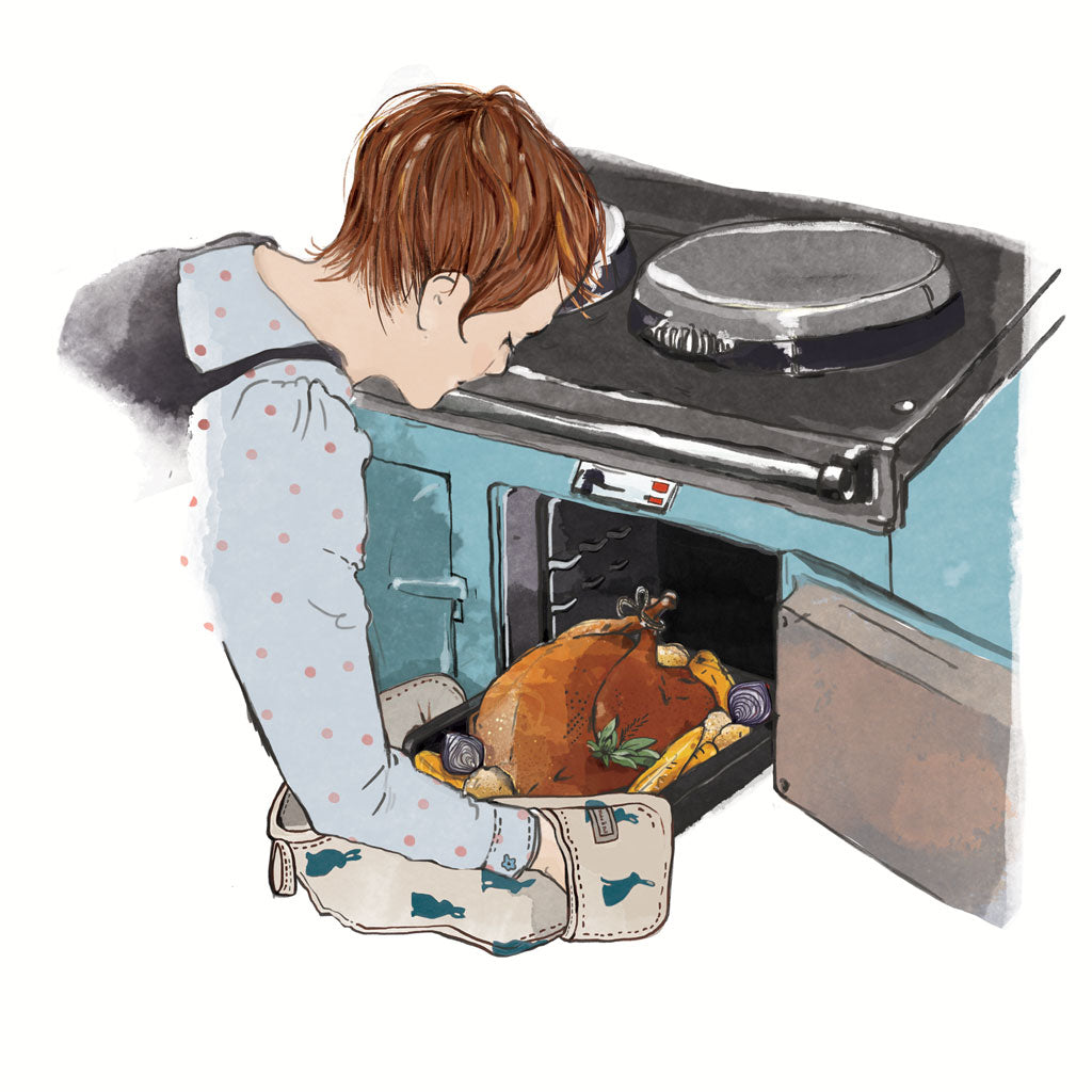Roasting oven temperature of Aga range cooker
