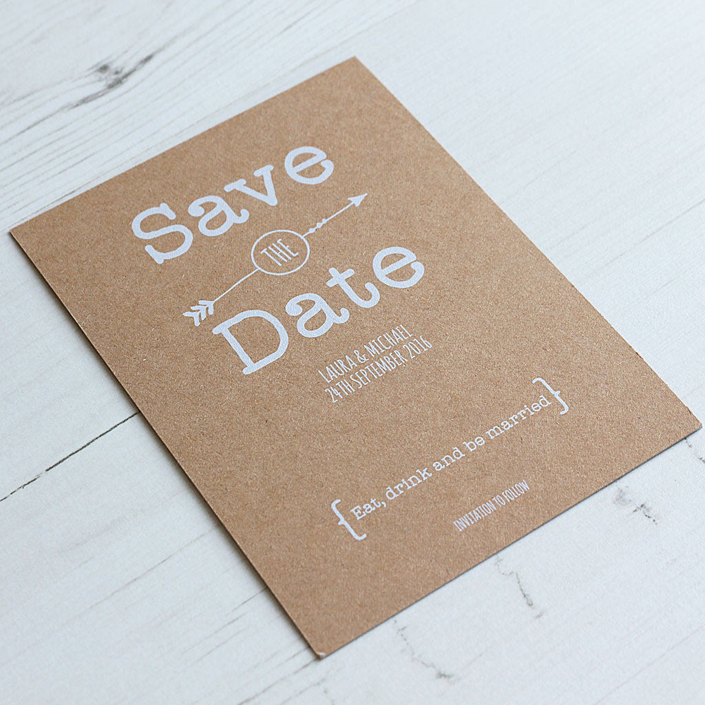 Vintage Rustic Save The Date Card
