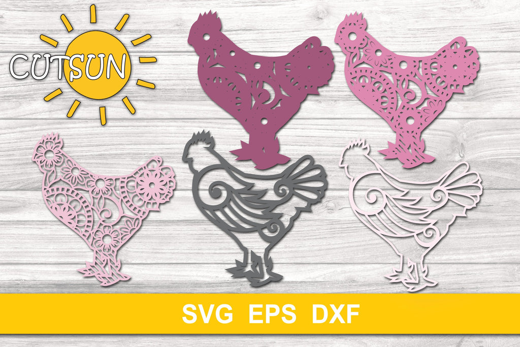 Download 3d Layered Chicken Mandala Cut File For Crafters 5 Layers So Fontsy