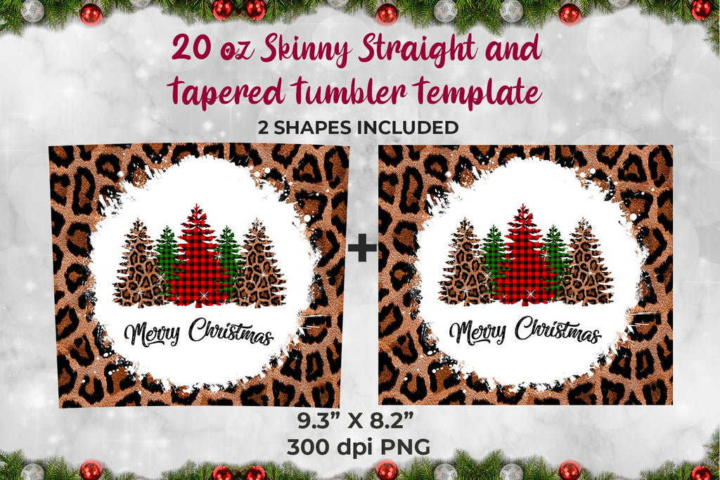 Christmas Tree Merry Christmas Skinny Tumbler 20 oz