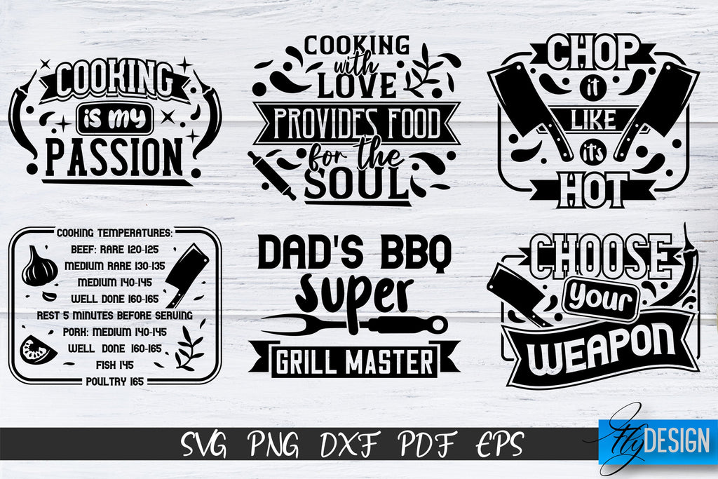 Cutting Board SVG Bundle | Kitchen Design SVG | Funny Quotes - So Fontsy