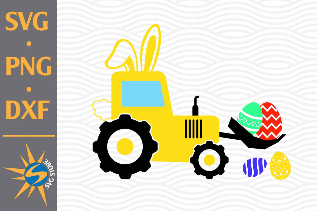 Happy Easter Tractor SVG, PNG, DXF Digital Files Include So Fontsy