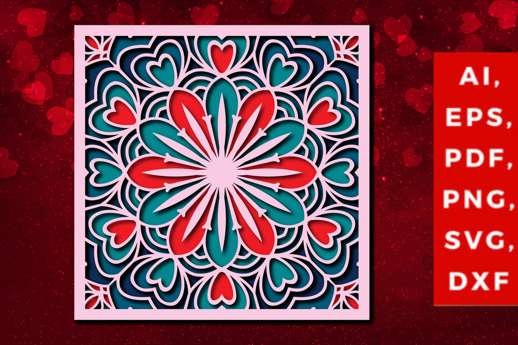 Layer Valentine Mandala 3d Svg Cut File So Fontsy 3015