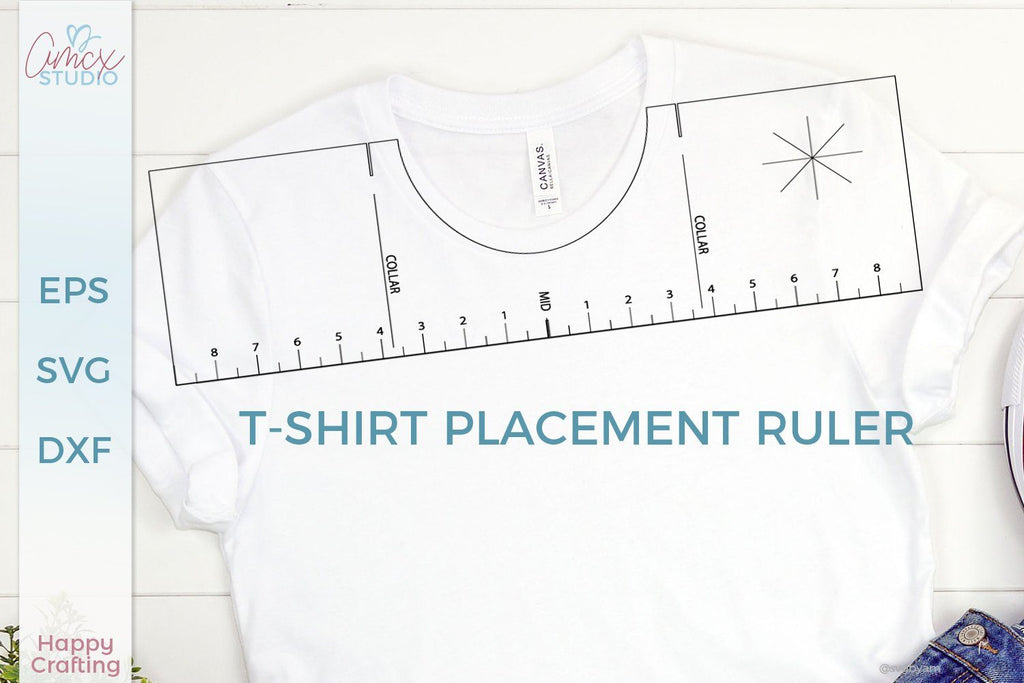 Shirt Placement Ruler SVG V-neck DIY Shirt Ruler T shirt Ruler Template T shirt  Ruler SVG Printable Guide for Cricut, Teesvg