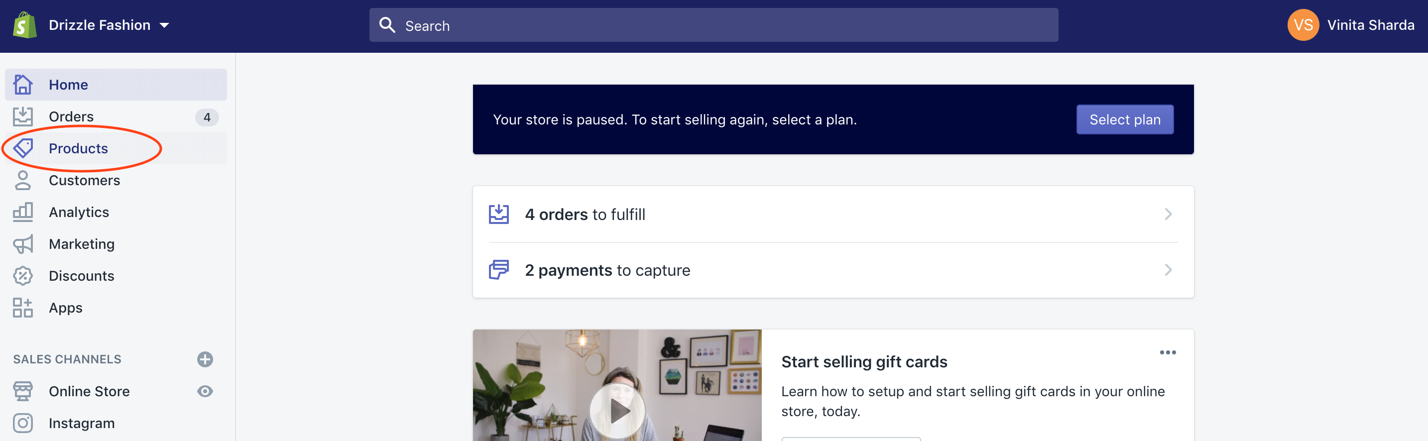 upload products on shopify manually step 1