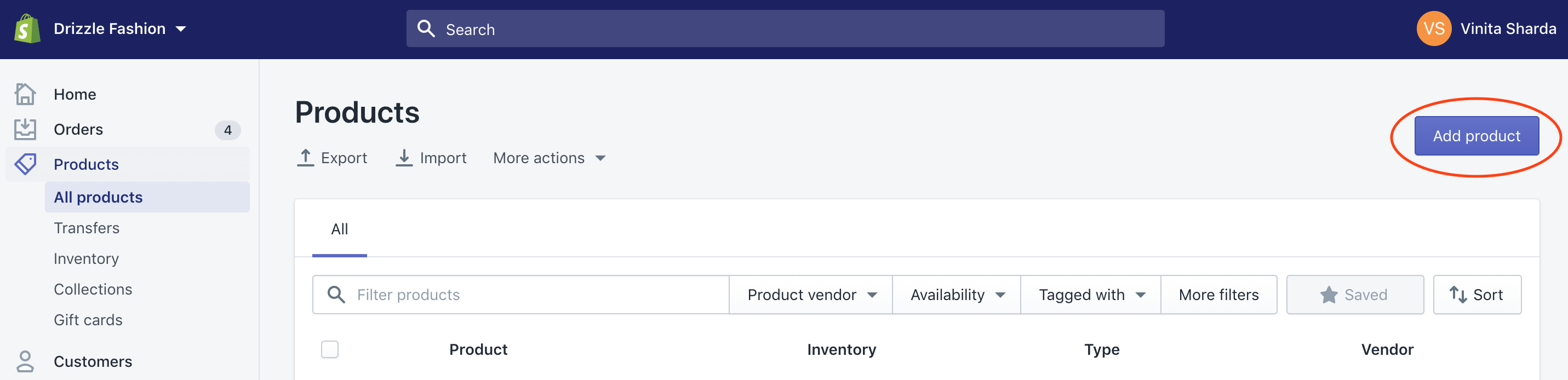 upload products on shopify step 2