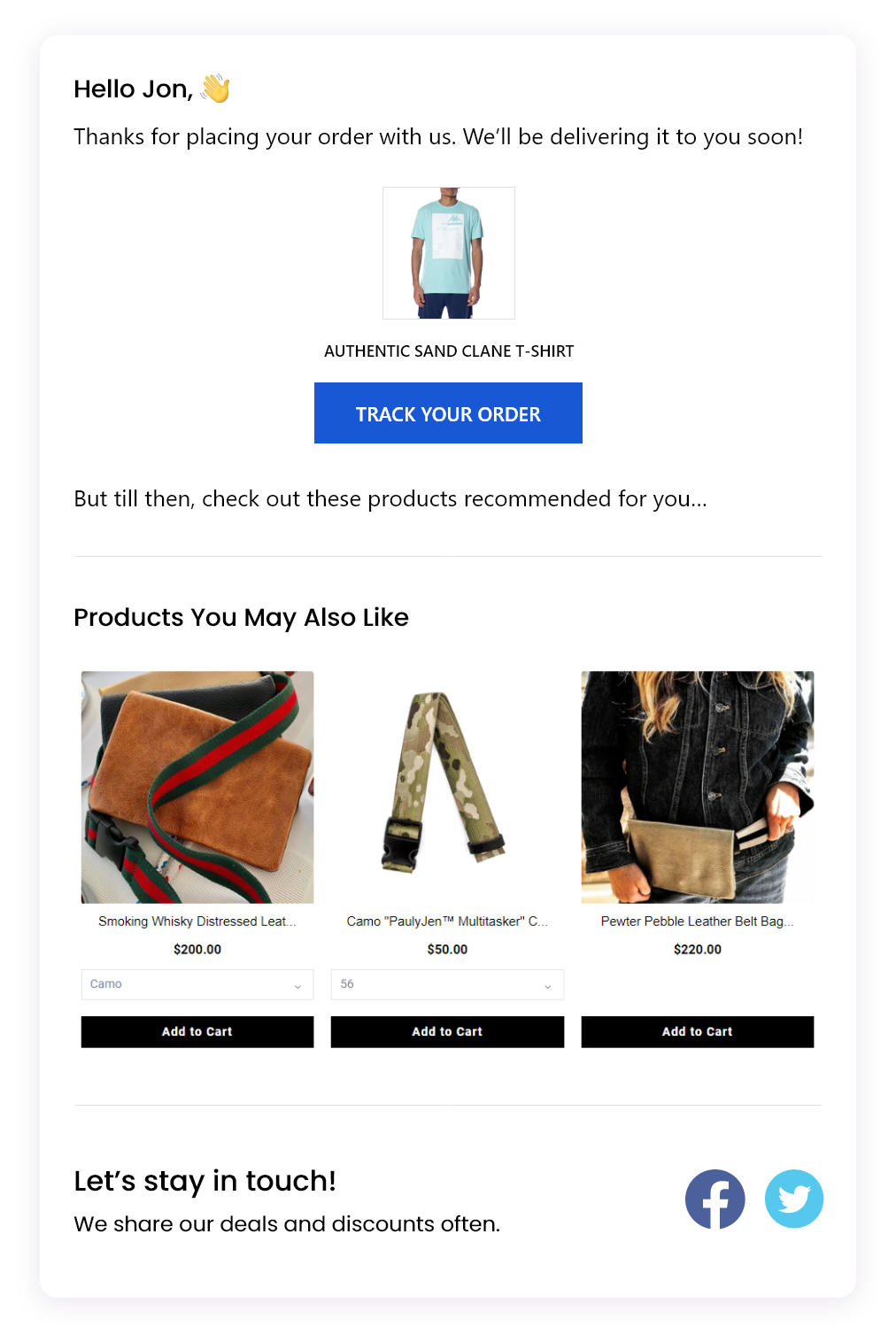 wiser product recommendations email