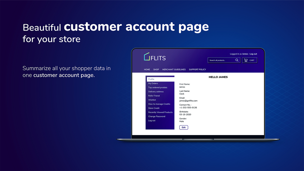 best shopify apps customer account page flits