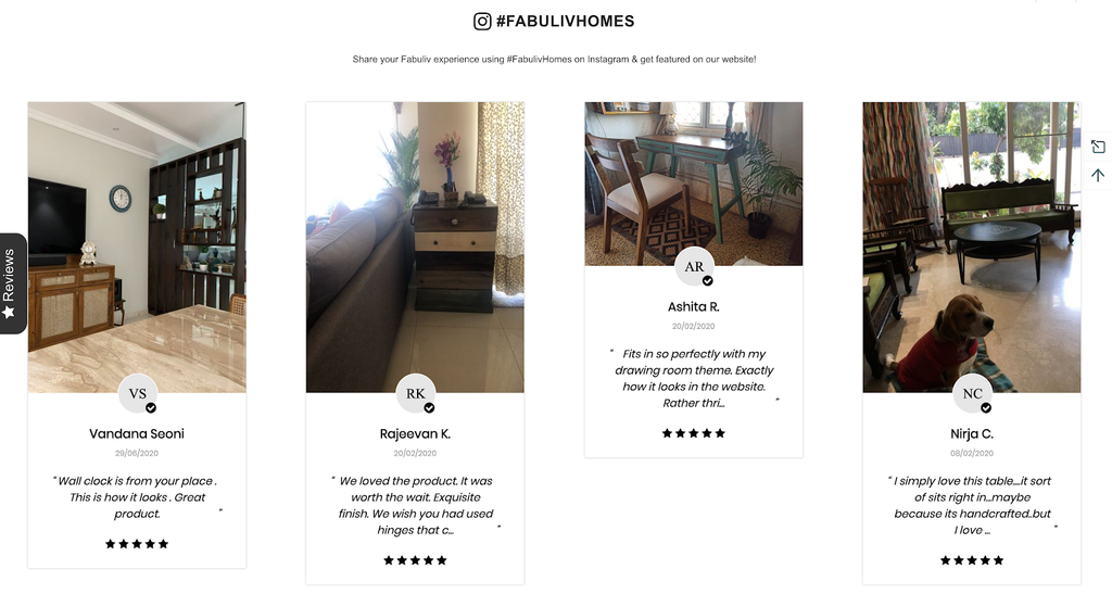 sell furniture online - social proof 