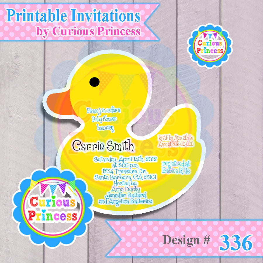 Rubber Ducky Birthday Invitation Templates