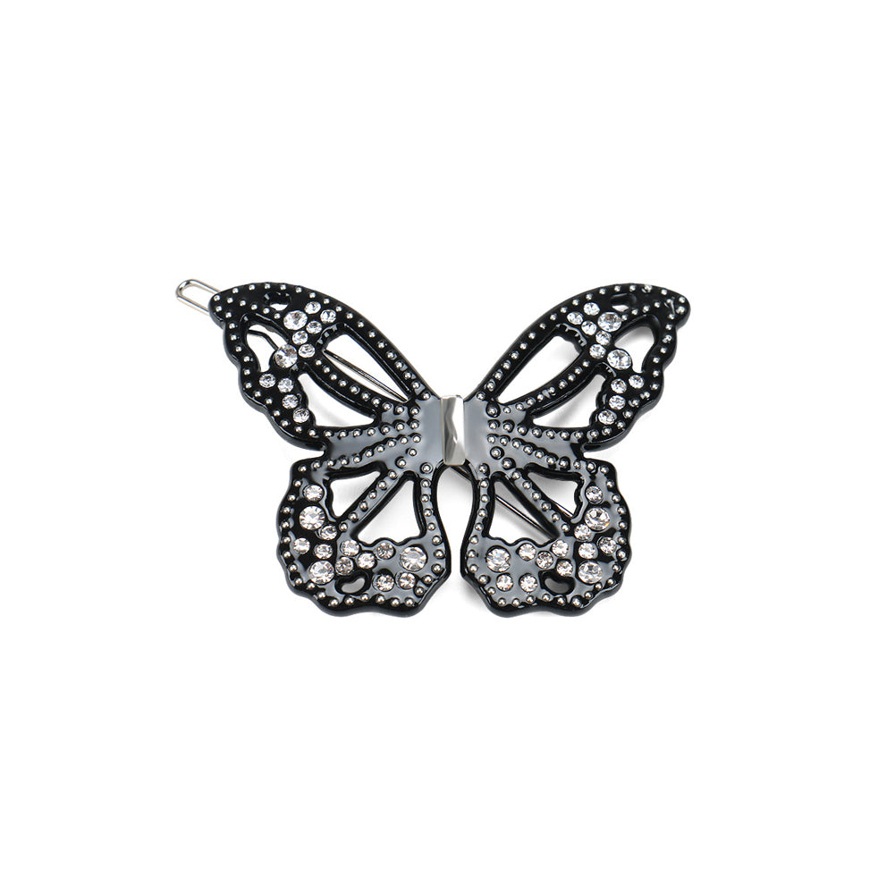 Fashion and Elegant Black Hollow Butterfly Hair Clip with Cubic Zircon –  Glamorousky
