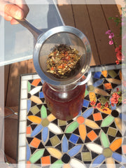 herbal tea, loose leaf tea, tea blend, jar, water, brew, sun tea, summer