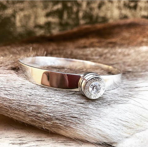 Lady Hunter Bangle (silver bullet thick band)