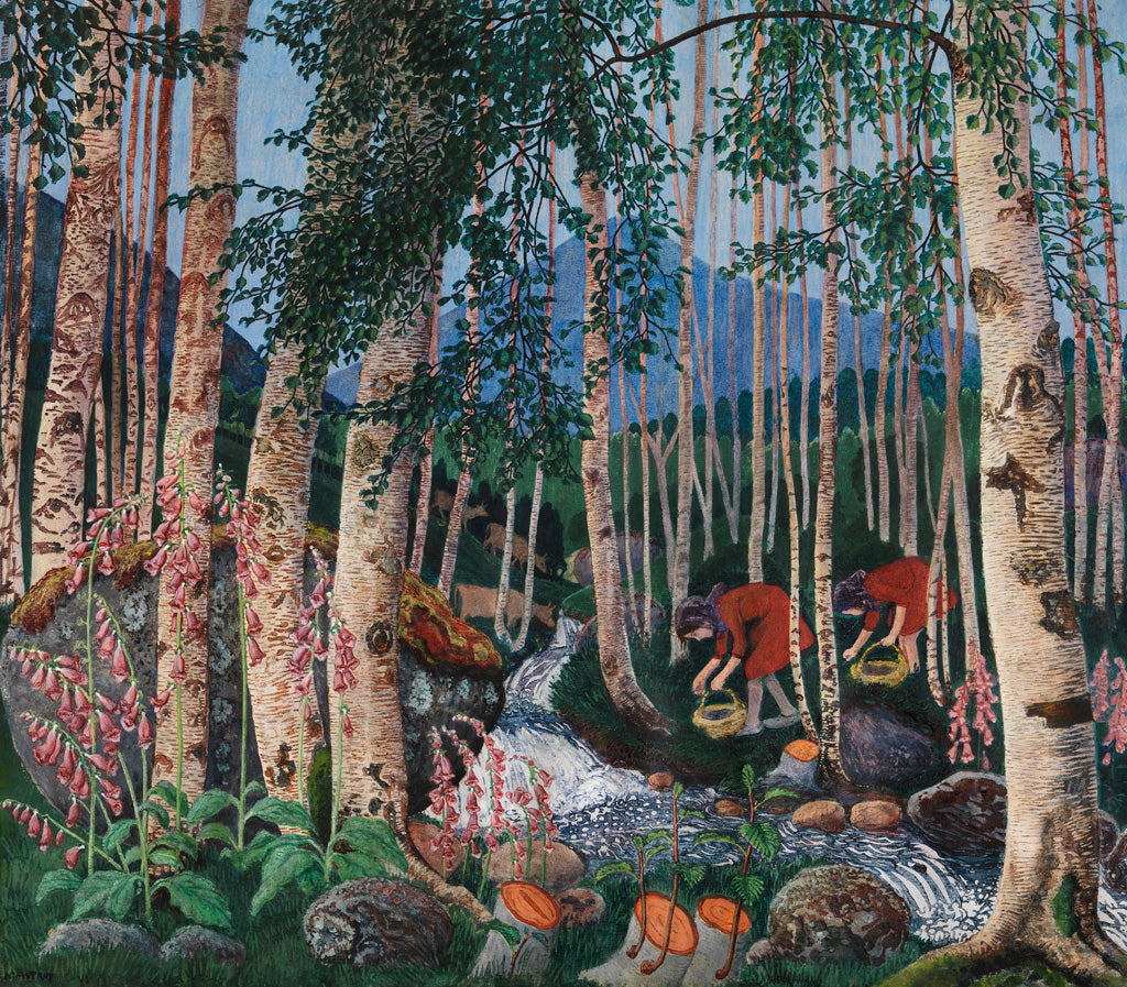 Nikolai Astrup, 'Foxgloves', 1925. Colour woodcut on paper. Photo copyright of A. Ivarsøy