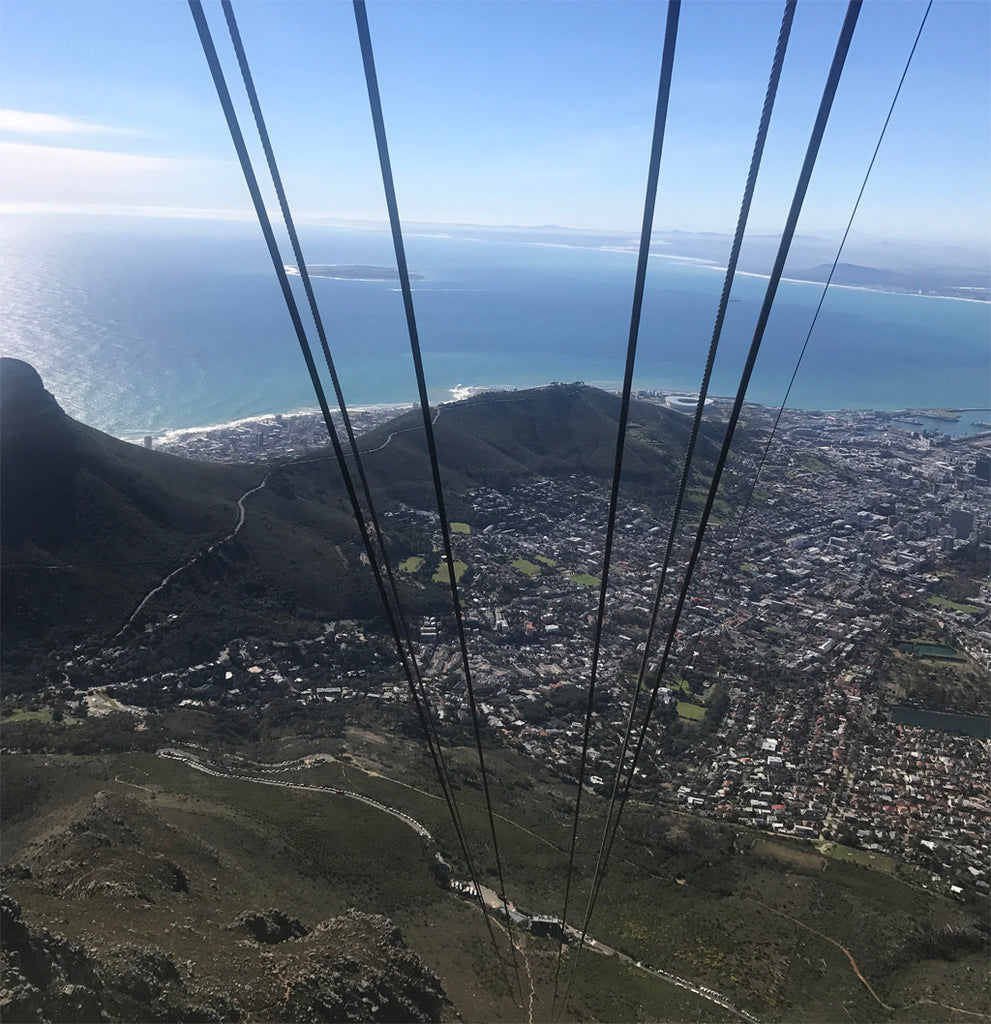 Taking the cablecar to the top of Table Mountain