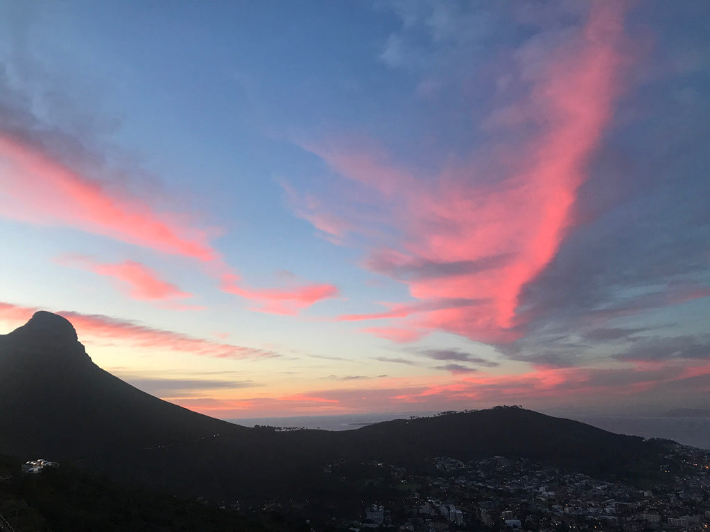 The sun sets on Cape Town
