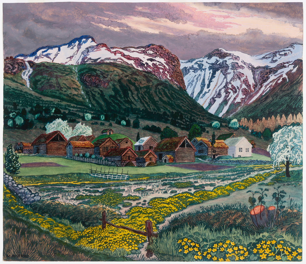 Nikolai Astrup, 'Marsh Marigold Night', c.1915. Colour woodcut on paper. Photo copyright Dag Fosse / KODE