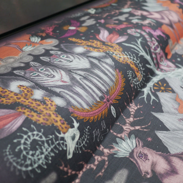 The digital printing technology is the perfect way to replicate the detailed hand-drawn artwork and range of bright colours in the designs. 