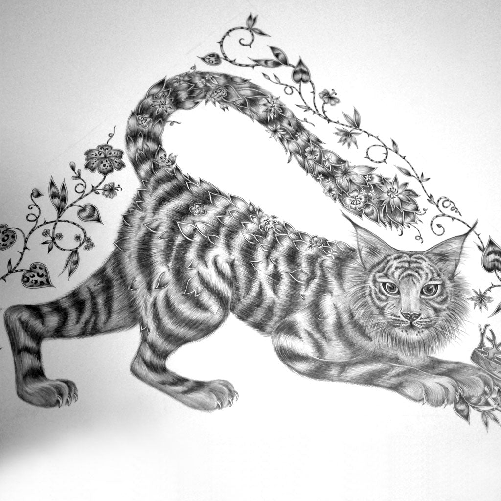 Emma J Shipley Shadowcats pencil drawing