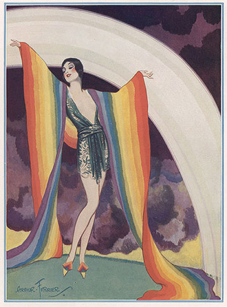 Vintage Rainbow Girl Affordable Art from 55MAX