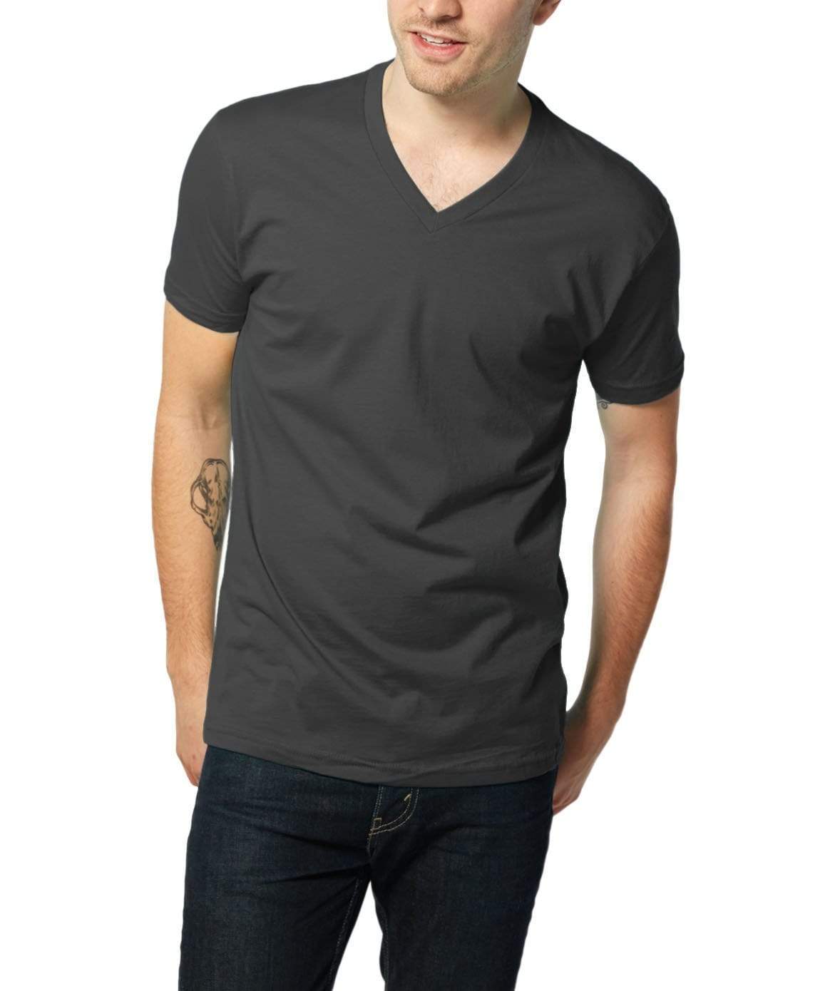 Mens Ridiculously Soft Short Sleeve V-Neck Cotton Tee - Nayked Apparel