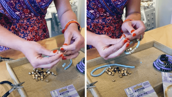 stringing beads onto memory wire