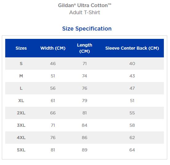 T-shirt sizing guide