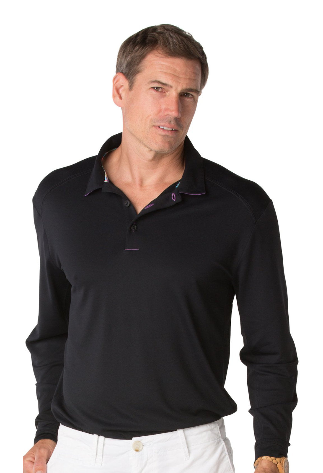 ibkul solid long sleeve polo