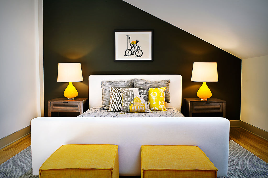 Global Home | Interior Design | Catskills Residence Yellow Guestroom