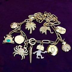 Gold charm bracelet 