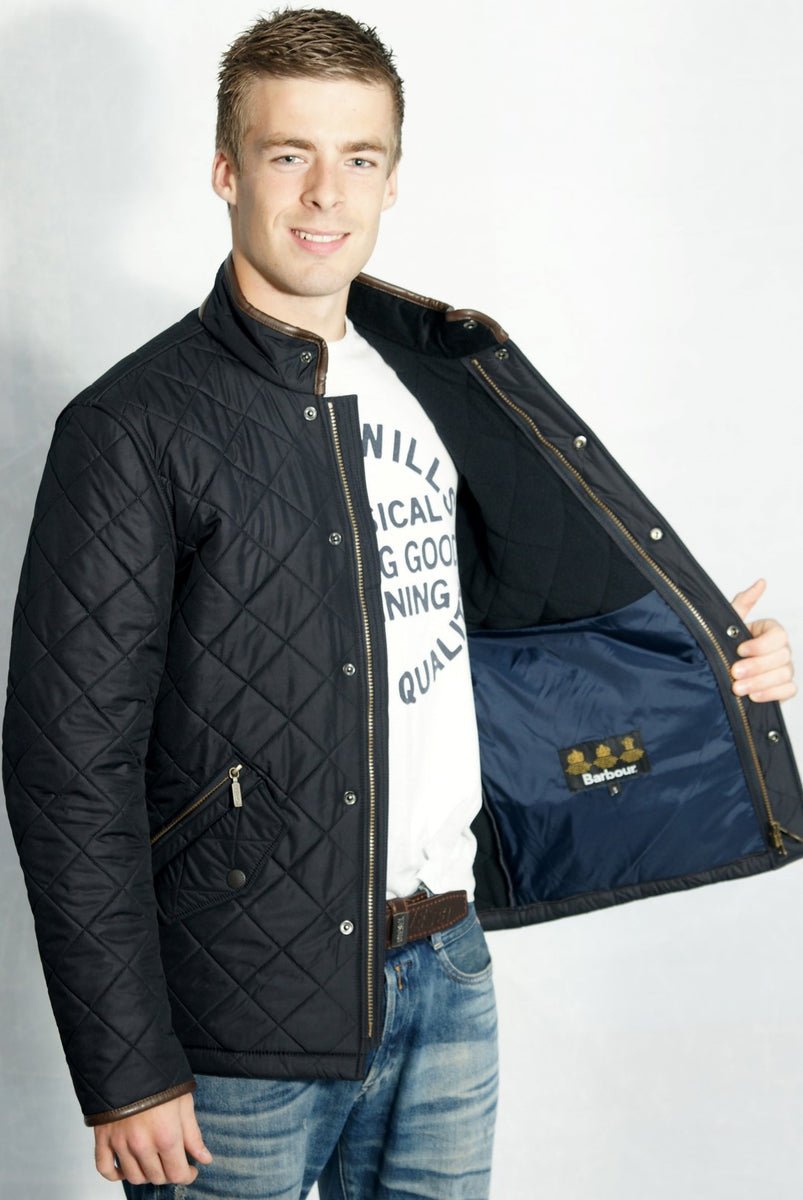 barbour powell quilted jacket blue