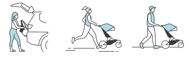 woman running with stroller icon