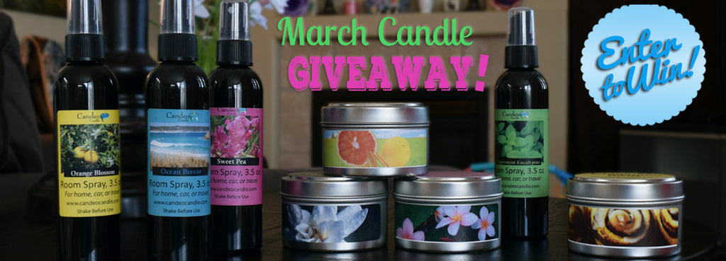 Enter to Win Candeo Candles soy candle and room spray March giveaway