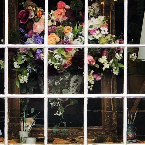 foral window display for Market Harborough in Bloom