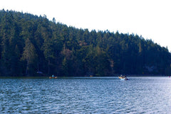 The parking lot was full at Pass Lake when I arrived. On the water, it wasn’t too bad and there were plenty of good spots left.