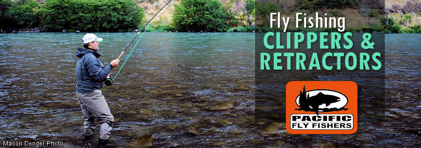 Fly fishing line clippers, nippers, zingers, retractors.