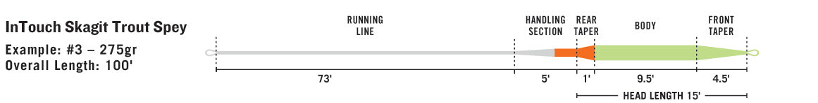 RIO InTouch Skagit Trout Spey line taper diagram