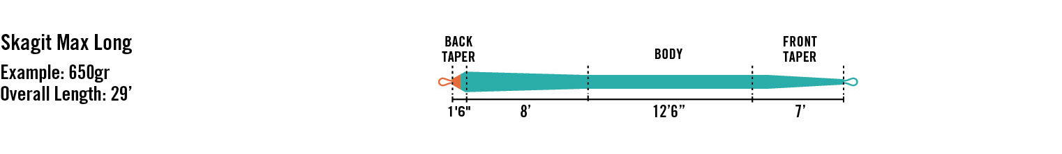 RIO Skagit Max Long taper diagram