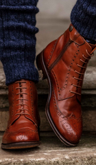 spanish brogue boots tan boots festival boots the spanish boot company