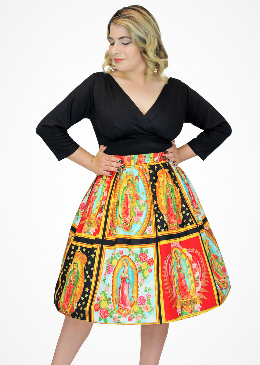 Virgin Mary Pleated Panel Skirt – Vintage Galeria