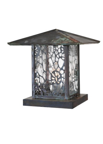 12"Sq Seneca Lotus Leaf And Dragonfly Pier Mount