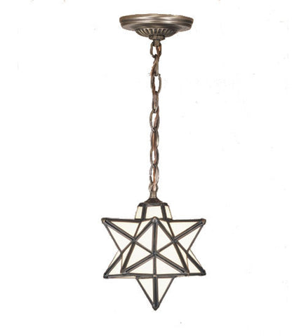 9"W Moravian Star White Mini Pendant 21838