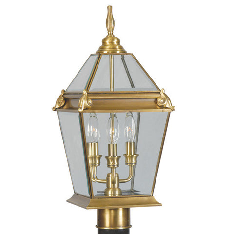 Fleur de Lis Post Mount Flemish Brass